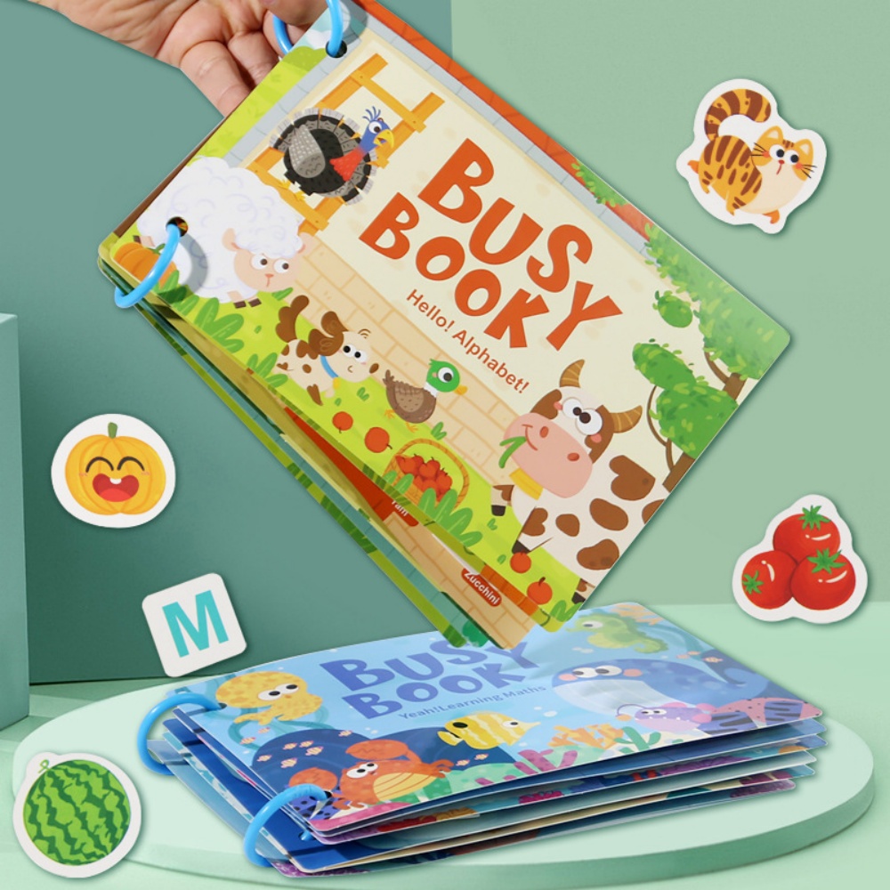 Kids Educational Games Learn English - Autocollant de livre occupé, livre silencieux
