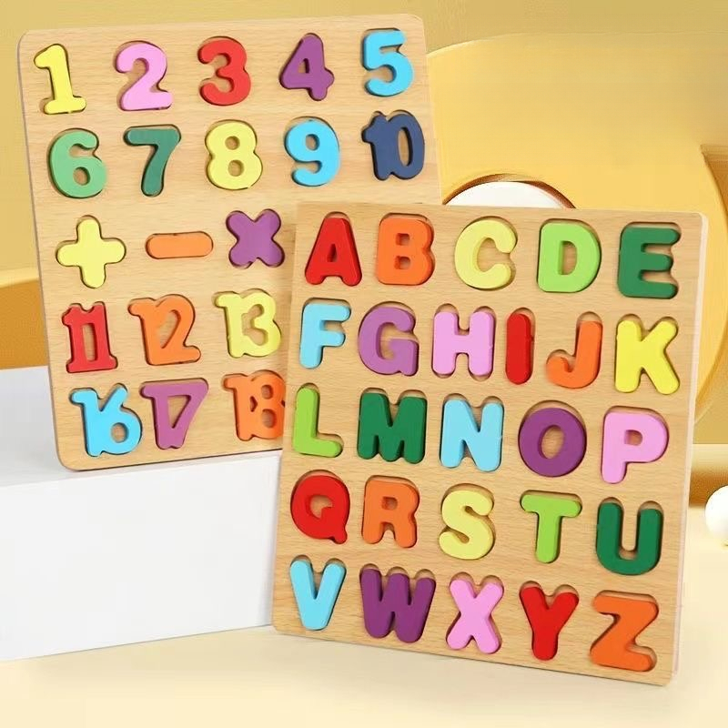 Kids Education Alphabet Numbers - Alphabet en bois Puzzle conseil numéro