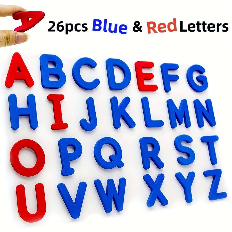 Kids Education Alphabet Numbers - Autocollants magnétiques lettres anglaises rouges et