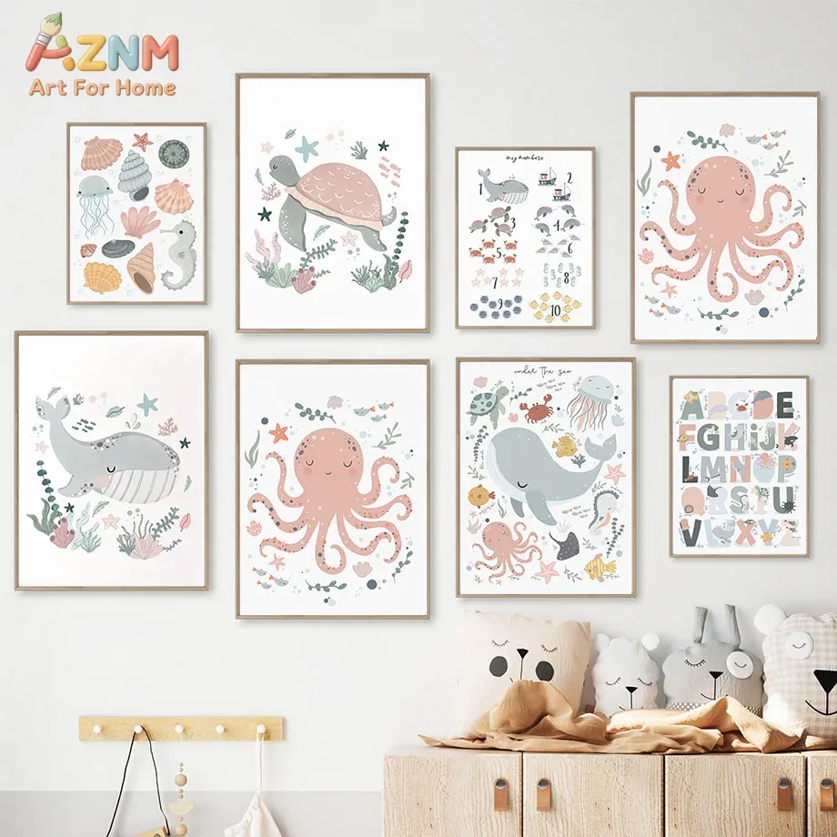 Kids Education Alphabet Numbers - AZNM – toile décorative murale avec