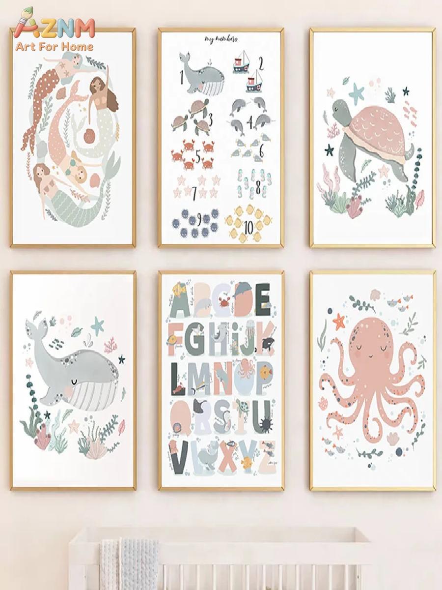 AZNM – toile décorative murale - Kids Education Alphabet Numbers avis et prix