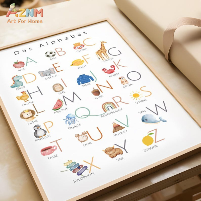 AZNM – toile décorative murale - Kids Education Alphabet Numbers avis et prix